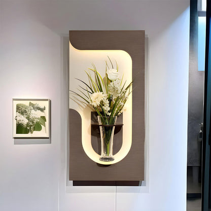 Panneau Mural Décoratif avec Éclairage LED Design Moderne en Bois V3 - تنزوت