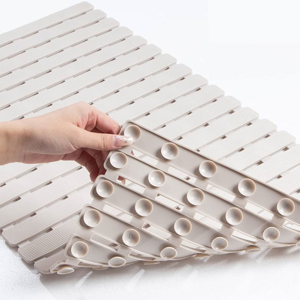 Tapis de baignoire et de douche antidérapant avec trou d’évacuation – بساط حمام مضاد للإنزلاق