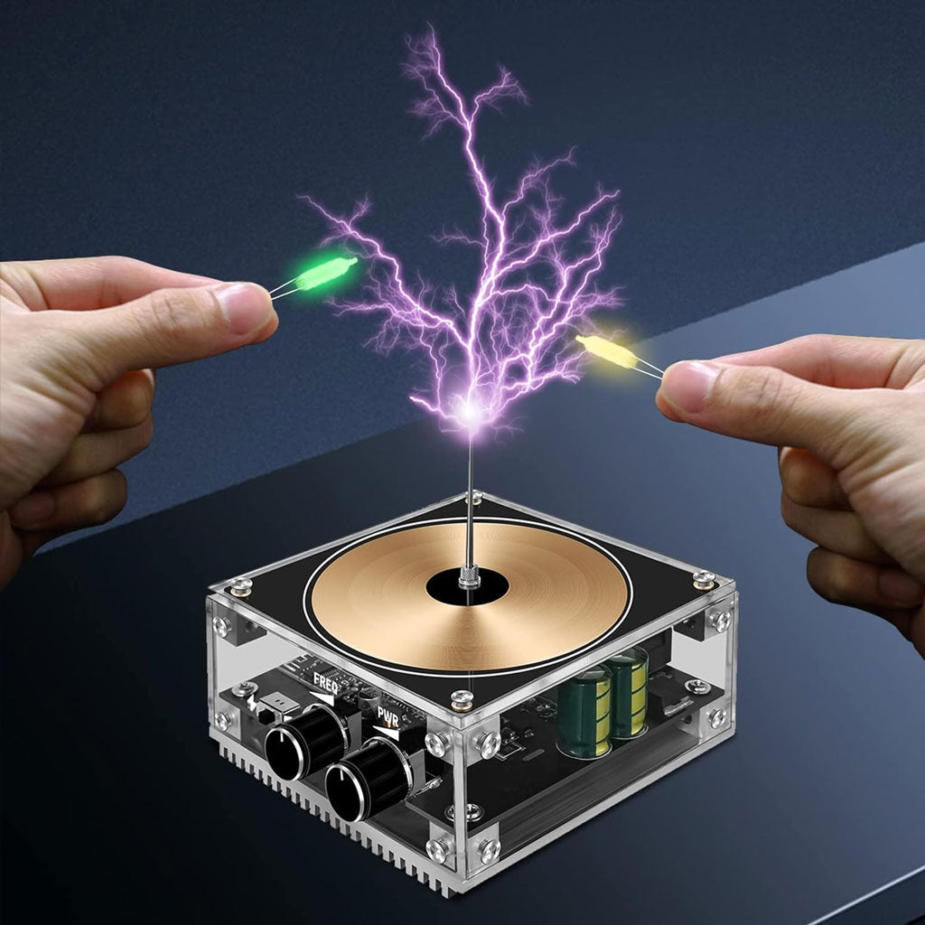 Bluetooth Mini Music Tesla Coil Kit,10 Cm Solid State Touchable Artificial Lightning