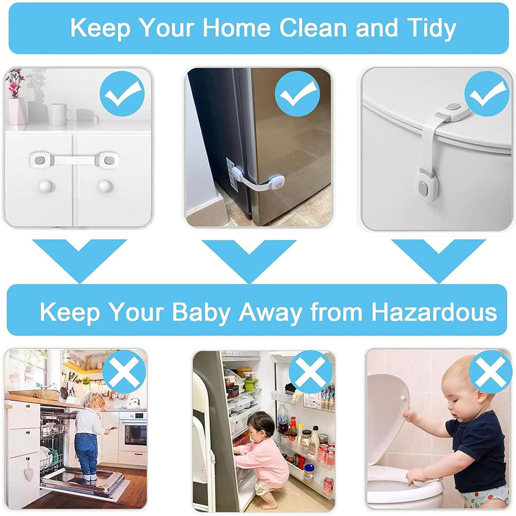 Pack de 3 verrous de sécurité enfant pour électroménager et tiroirs – طقم قفل حماية للأطفال