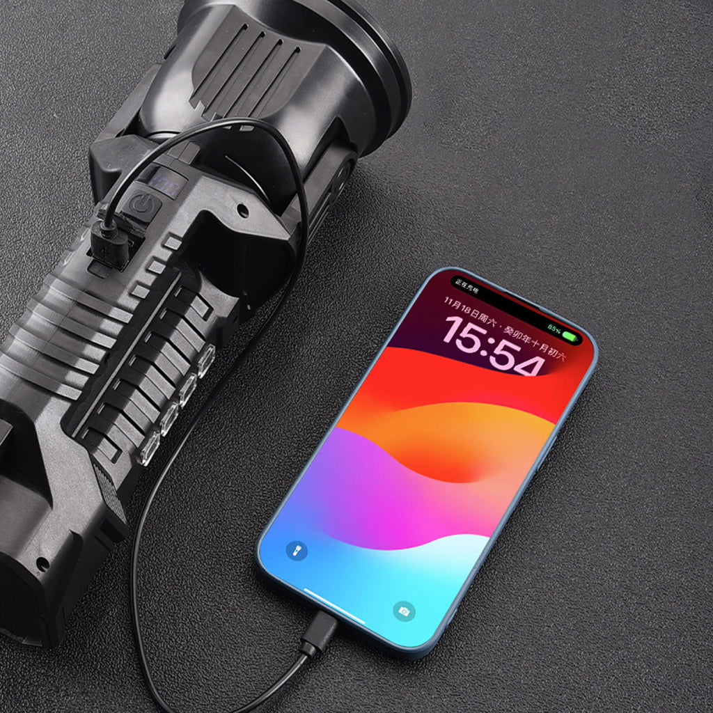 Lampe Torche LED rechargeable 6000 lumens super lumineuse 4 modes IPX5 étanche