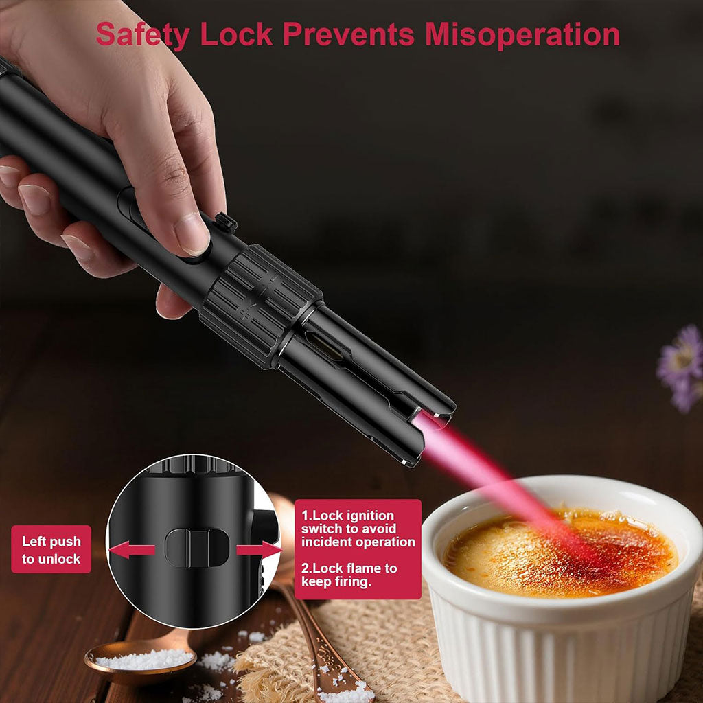 Briquette à gaz portable extra long rechargeable avec torche – موقد نار محمول مع مصباح