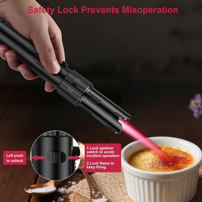 Briquette à gaz portable extra long rechargeable avec torche – موقد نار محمول مع مصباح