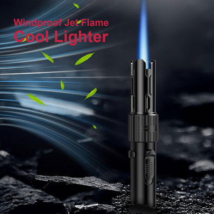 Briquette à gaz portable extra long rechargeable avec torche – موقد نار محمول مع مصباح