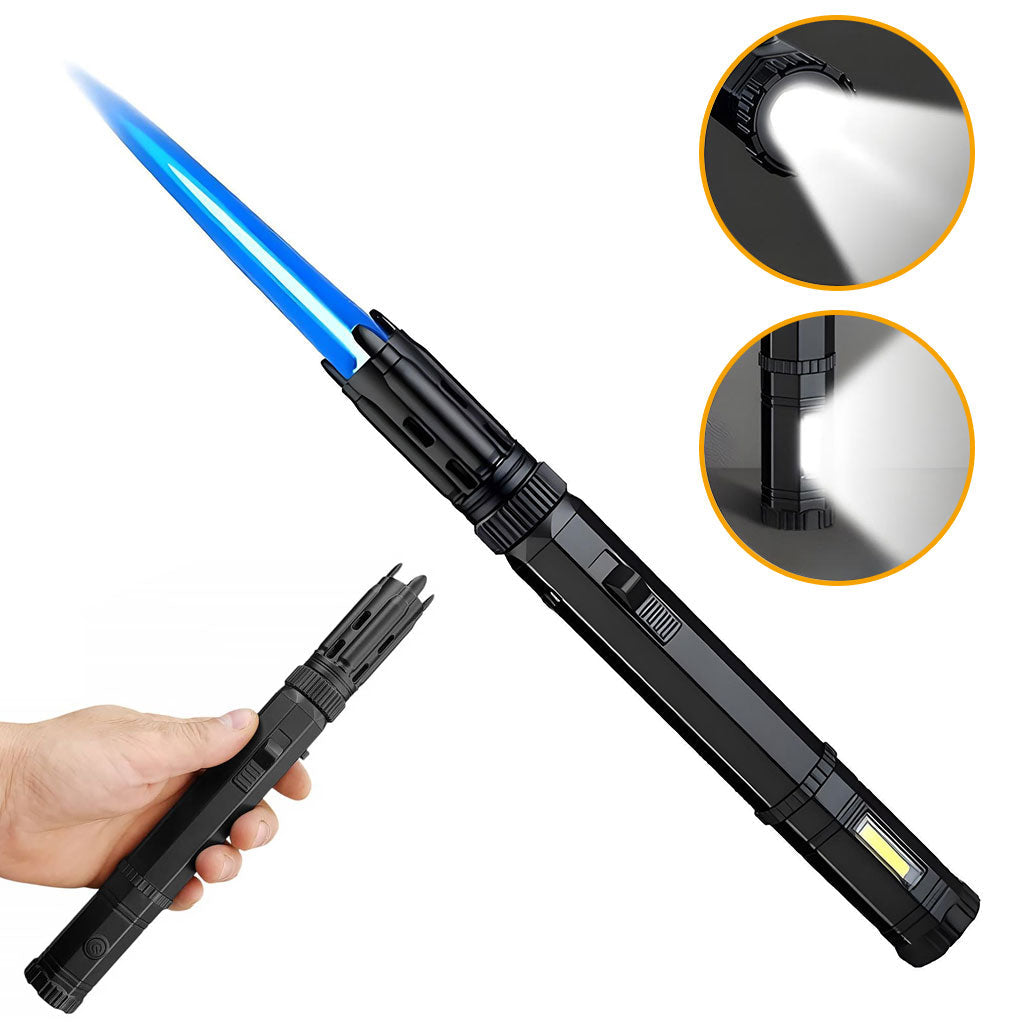 Briquette à gaz portable extra long rechargeable avec torche – موقد نار محمول مع مصباح - تنزوت