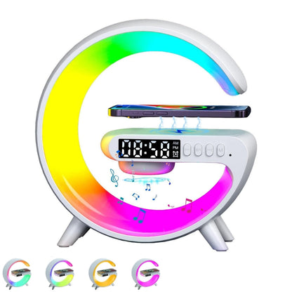 Réveil intelligente type G Bluetooth chargement sans fil haut-parleur RGB lumineuses G63-Blanc - تنزوت