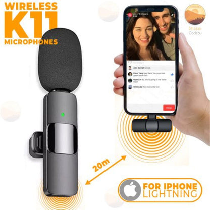 K11 Microphone-cravate sans fil Recording Audio Video Androïd / iPhone - تنزوت