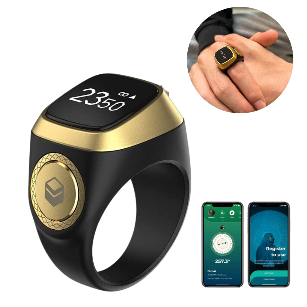 خاتم التسبيح الالكتروني الذكي IQIBLA يساعدك على التسبيح والتذكر بطريقة عملية وبسيطة -Zikr Ring Tasbih Counter - تنزوت