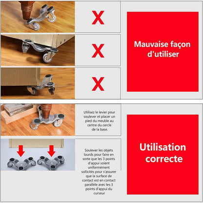 KIT Roulettes Déplacement Meubles 5PCS LAMBOSS – طقم تحريك الأثاث
