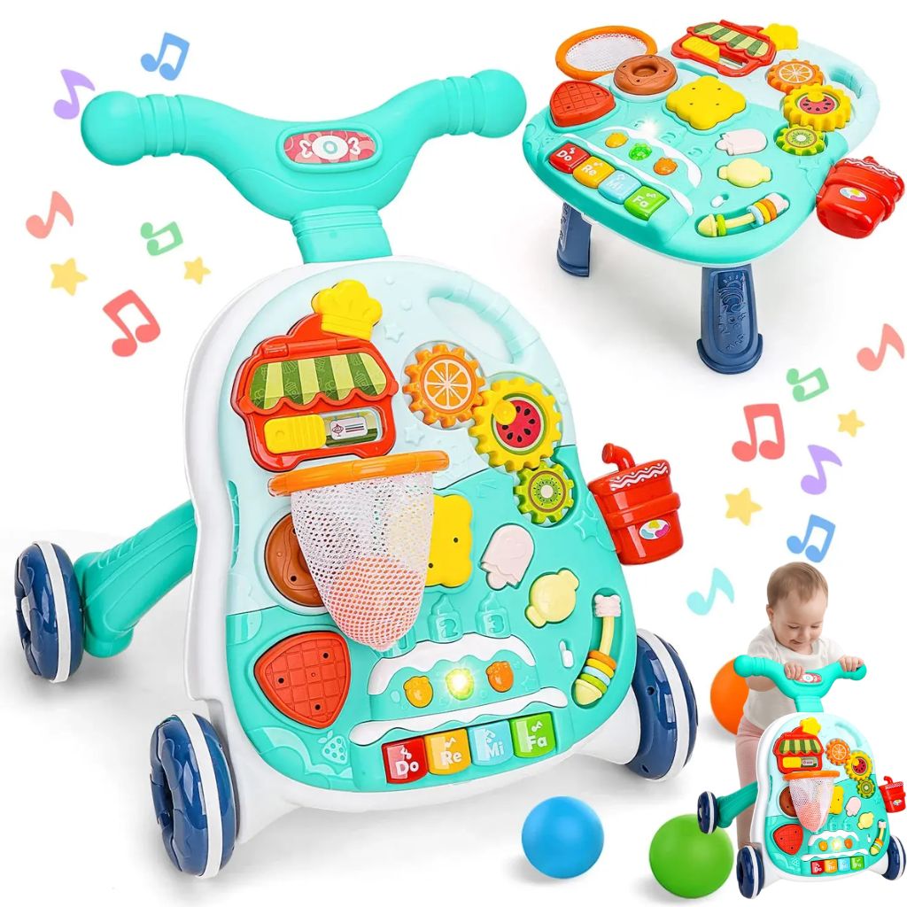 Trotteur Bébé Multifonction 4 en 1 avec Panneau de Jeu – مشاية أطفال متعددة الوظائف تنزوت