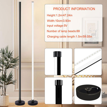 Lampadaire d’Angle LED RGB à Intensité Variable – مصباح ملون للديكور