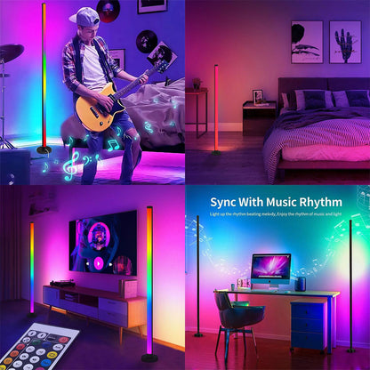 Lampadaire d’Angle LED RGB à Intensité Variable – مصباح ملون للديكور