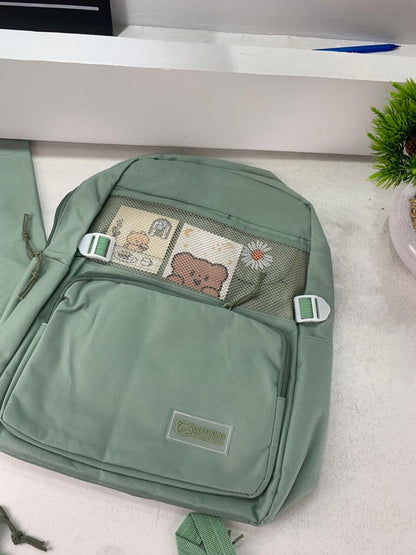 Ensemble de sacs d’école Kawai pour adolescents 4Pcs Guiyu V4 Vert – محفظة 4 قطع كاواي أخضر