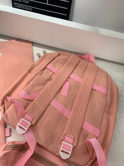 Ensemble de sacs d’école Kawai pour adolescents 4Pcs V3 CLBD Rose – محفظة 4 قطع كاواي وردي