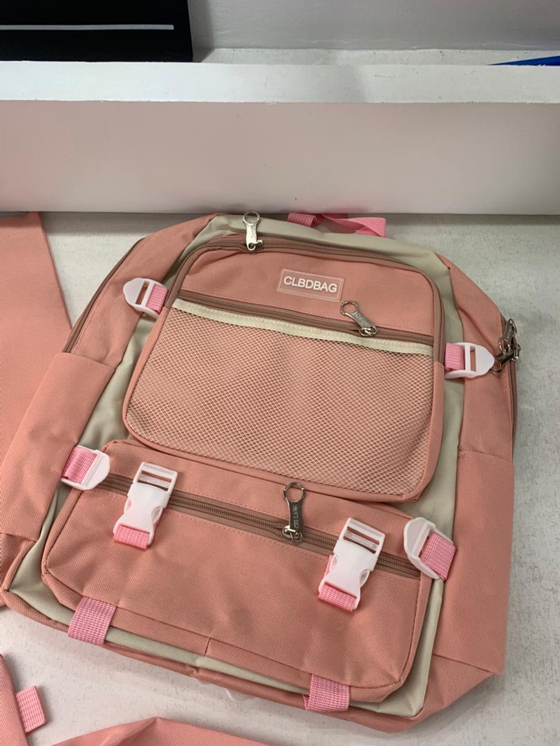 Ensemble de sacs d’école Kawai pour adolescents 4Pcs V3 CLBD Rose – محفظة 4 قطع كاواي وردي