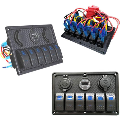 Panneau de commande 12 V pour Bateau avec Affichage de Voltage – لوحة تحكم