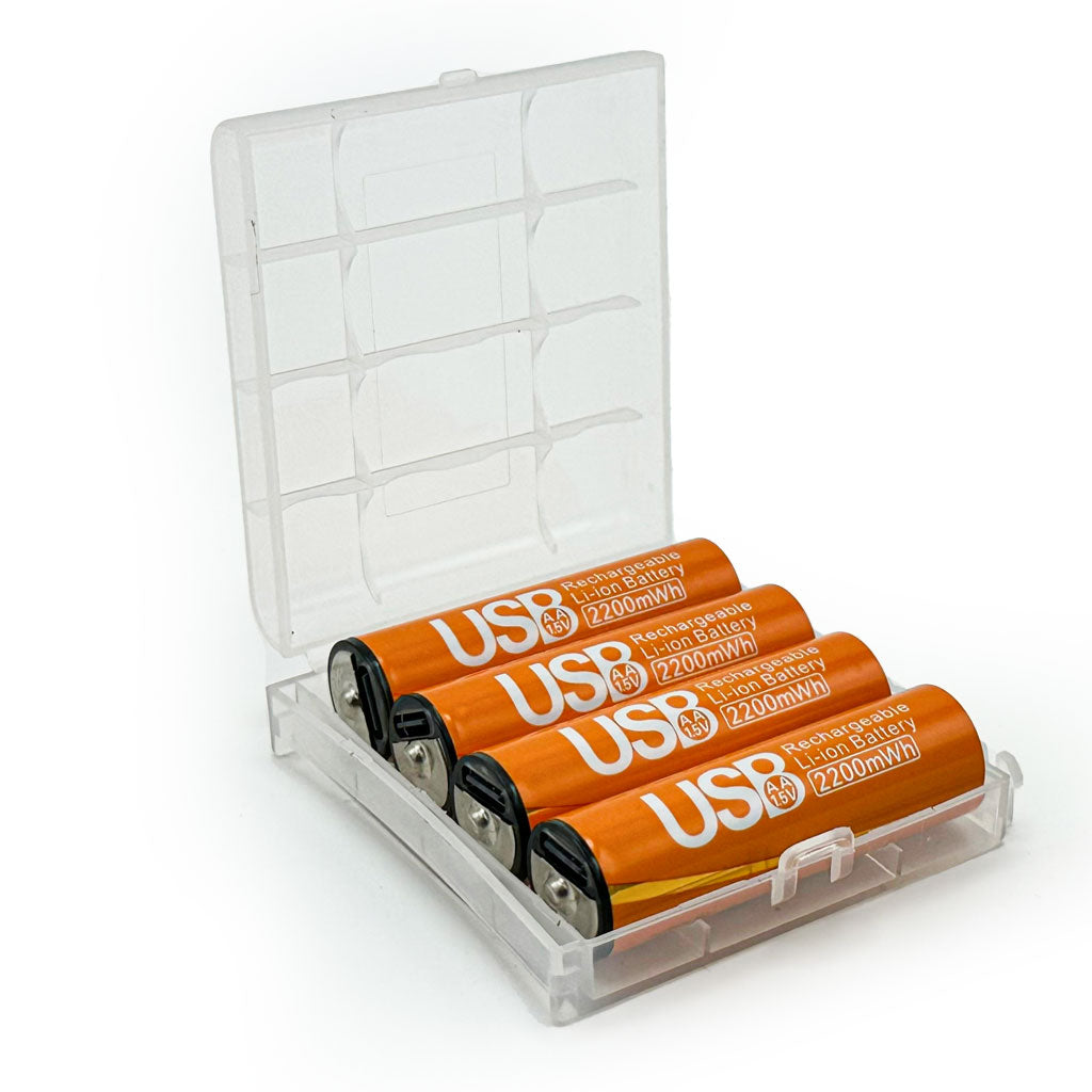 Pack de 4 Piles Rechargeables USB Type-C – AA 1.5V 2200 mAh – علبة من 4 بطاريات قابلة للشحن