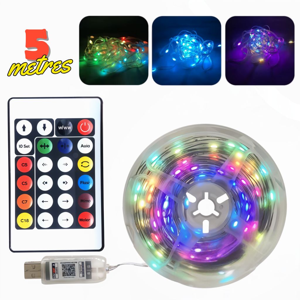 Guirlande LED RGB Intelligente USB avec App 5m - شريط إضاءة بطول 5 أمتار تنزوت