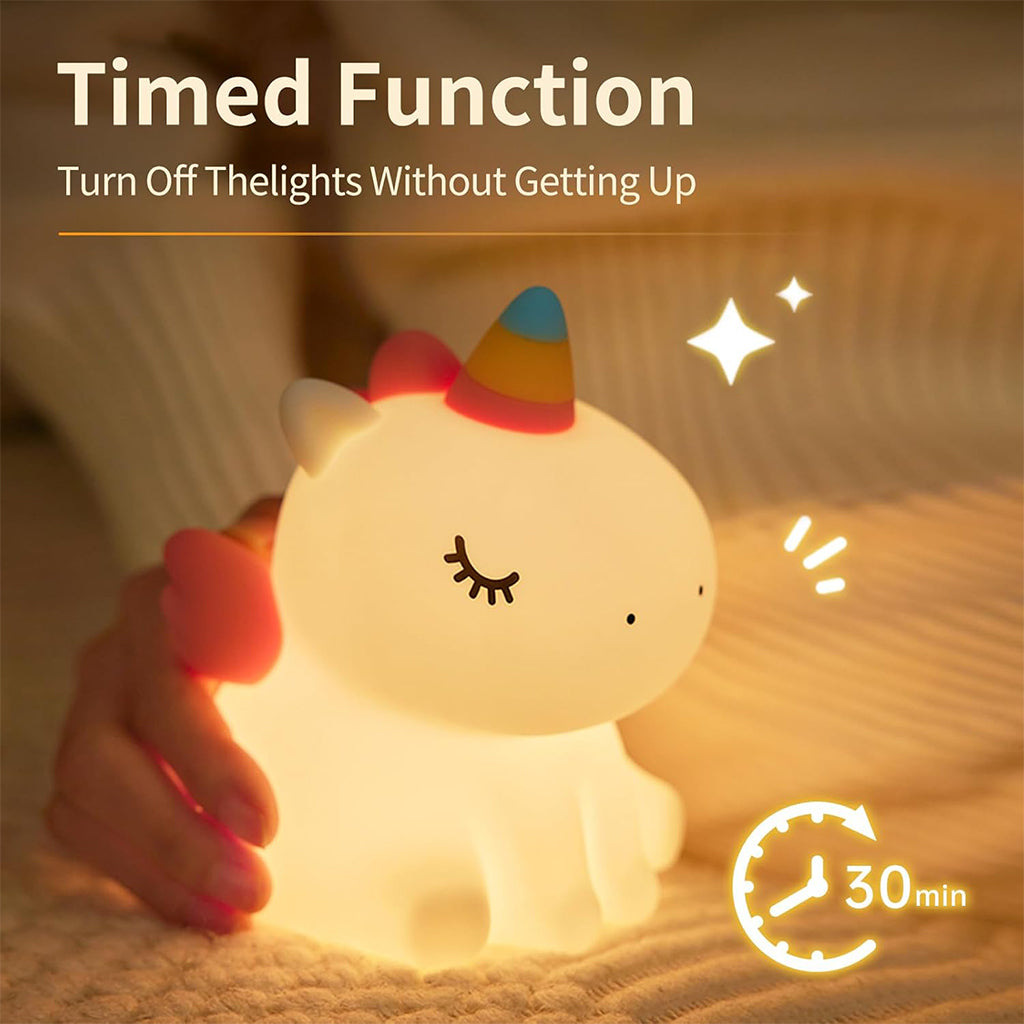 Veilleuse en Silicone Forme Unicorne pour Chambre d’enfant Rechargeable