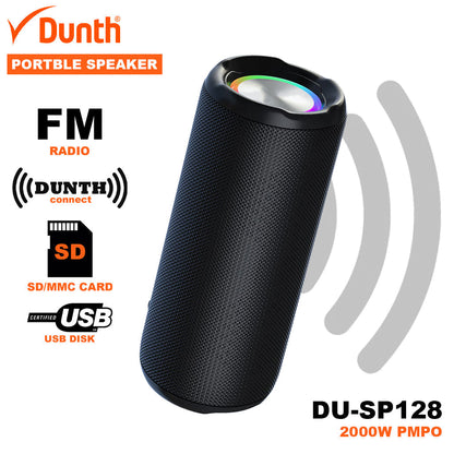 Ampli haut parleur sans fil à batterie rechargable 1200mAh, enceint bluetooth 2000W DUNTH DU-SP128 - تنزوت