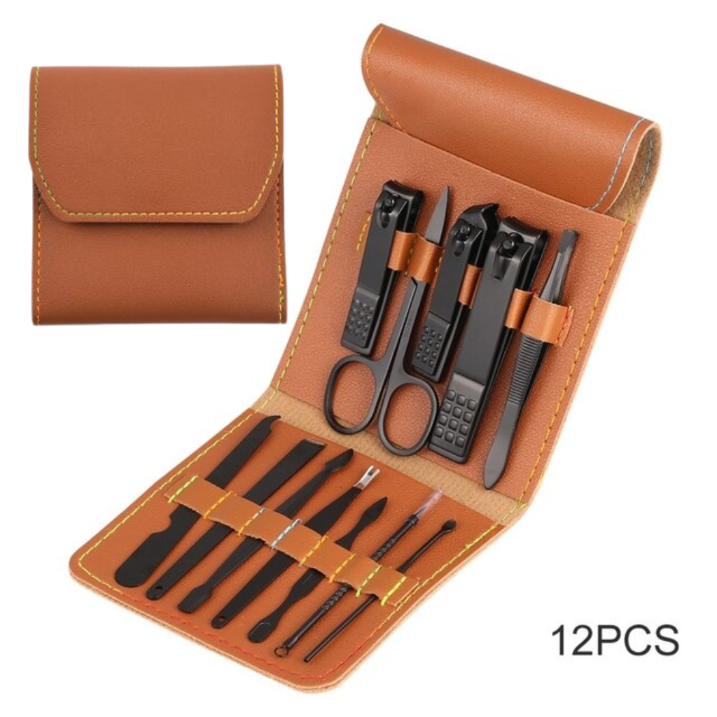 Ensemble de 12 pcs coupe-ongles professionnel en acier inoxydable تنزوت