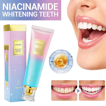 Dentifrice blanchissant à la niacinamide UTOGRU Triple action blanchissante – معجون تبييض الأسنان