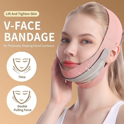 Sangle de levage du visage avec double réduction de menton
