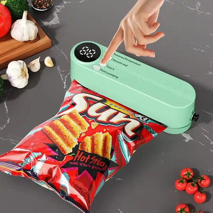 Mini scelleuse sous vide et Extracteur d’air portable 60 kPa avec 3 niveaux de température – جهاز تفريغ الهواء وغلق الأكياس