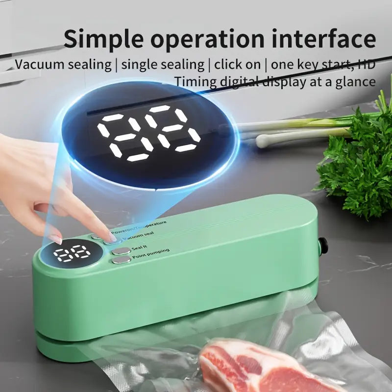 Mini scelleuse sous vide et Extracteur d’air portable 60 kPa avec 3 niveaux de température – جهاز تفريغ الهواء وغلق الأكياس