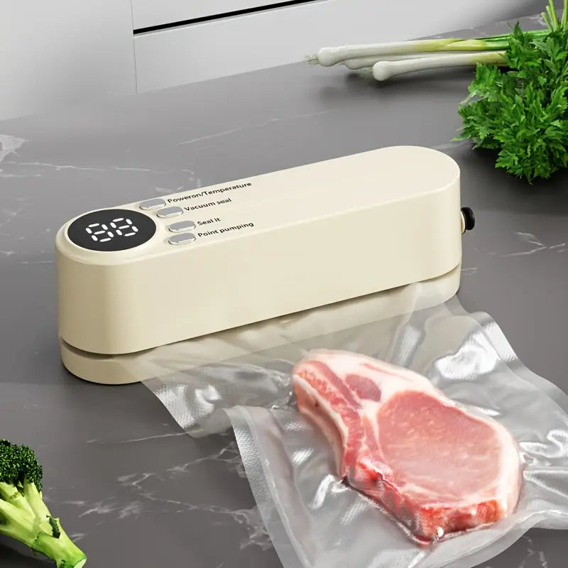 Mini scelleuse sous vide et Extracteur d’air portable 60 kPa avec 3 niveaux de température – جهاز تفريغ الهواء وغلق الأكياس