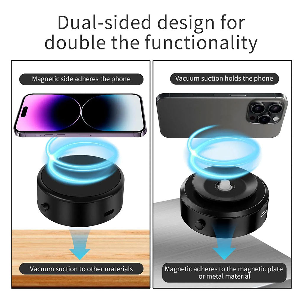 Support de téléphone double face ventouse électrique – حامل هواتف مغناطيسي