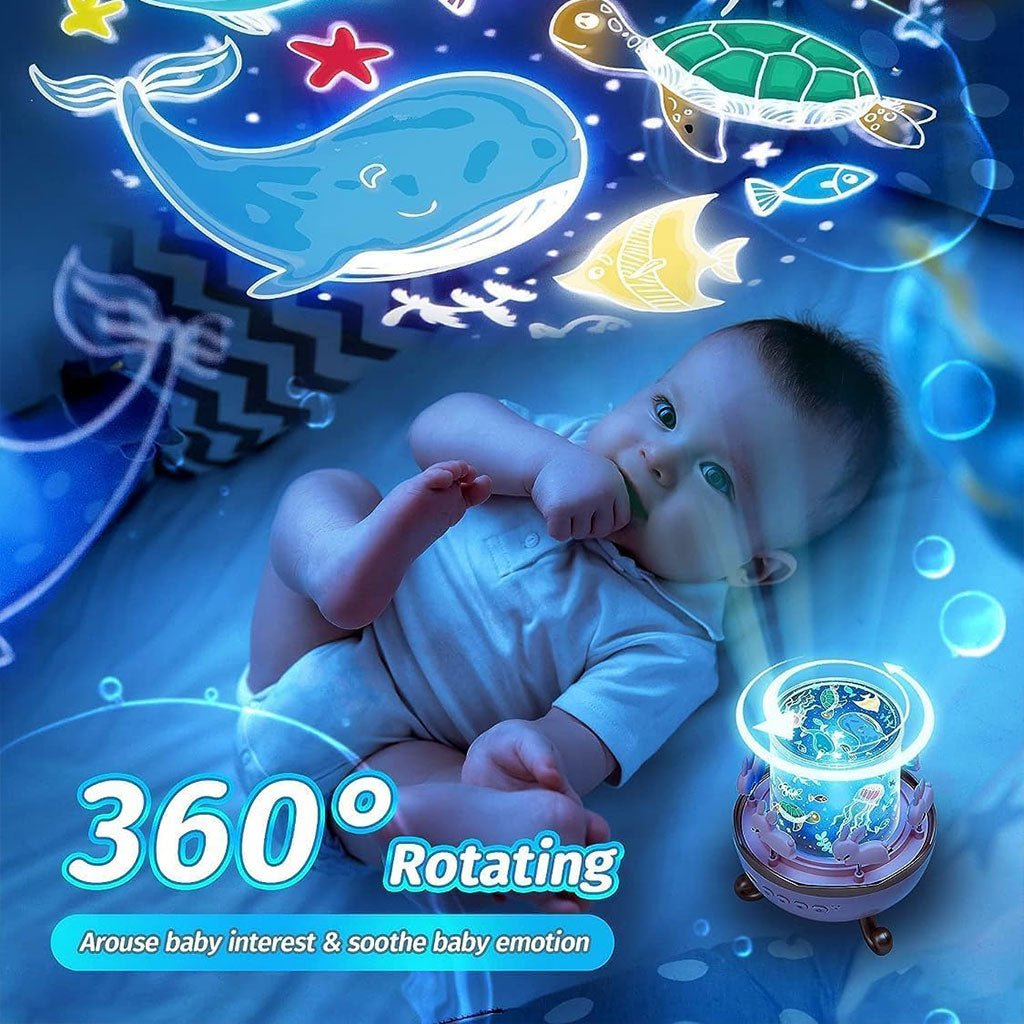 Projecteur ciel étoilé lapins rotation à 360° pour chambre d’enfants – جهاز تنويم الأطفال برسومات ملونة
