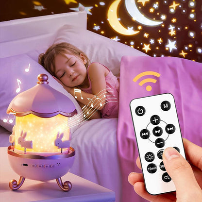 Projecteur ciel étoilé lapins rotation à 360° pour chambre d’enfants – جهاز تنويم الأطفال برسومات ملونة