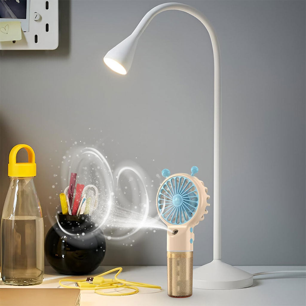 Humidificateur et Ventilateur Portatif avec Batterie Rechargeable USB 2en1 – مروحة ومعطر جو