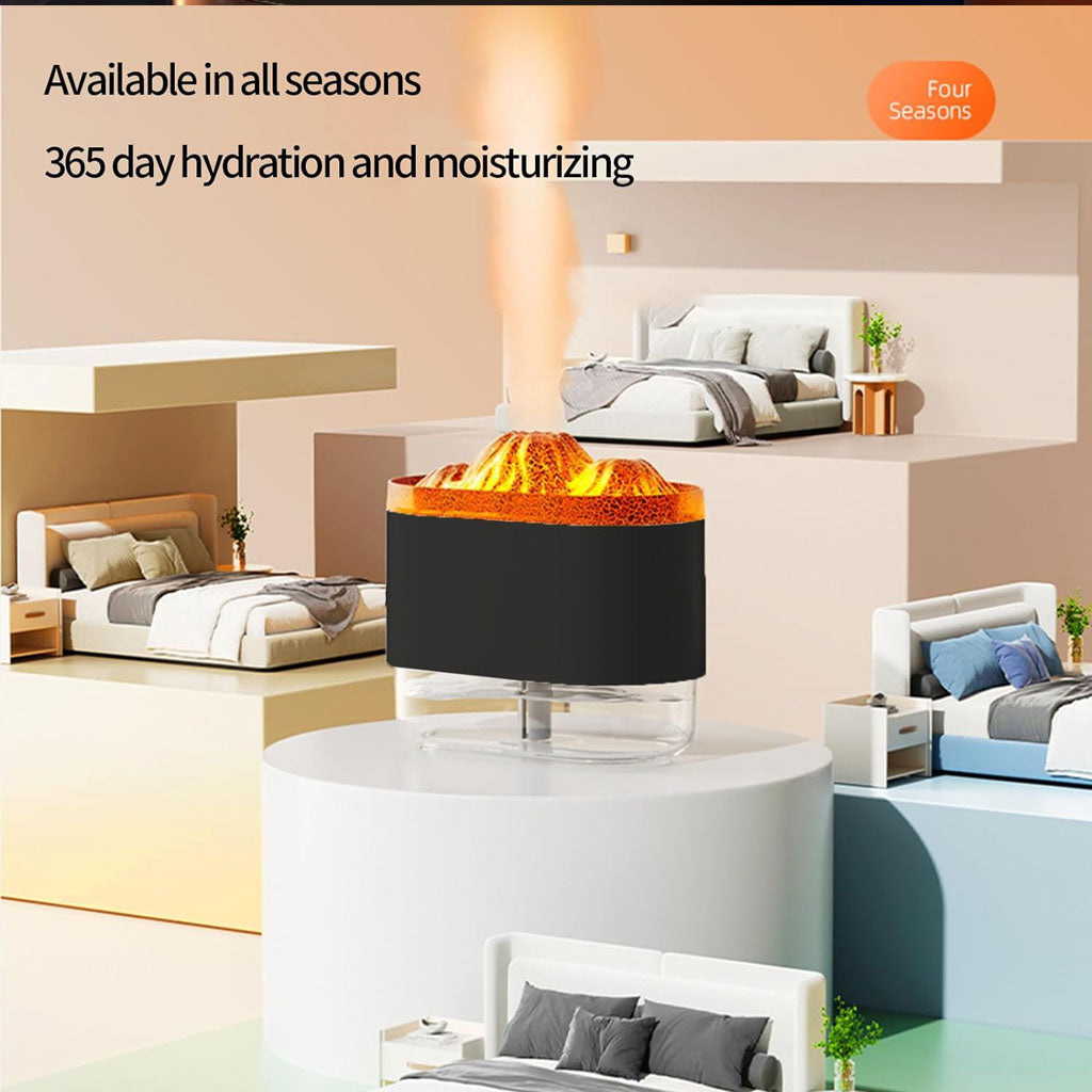 Humidificateur Volcano et Diffuseur de flamme Colorée 300ml – معطر جو على شكل بركان
