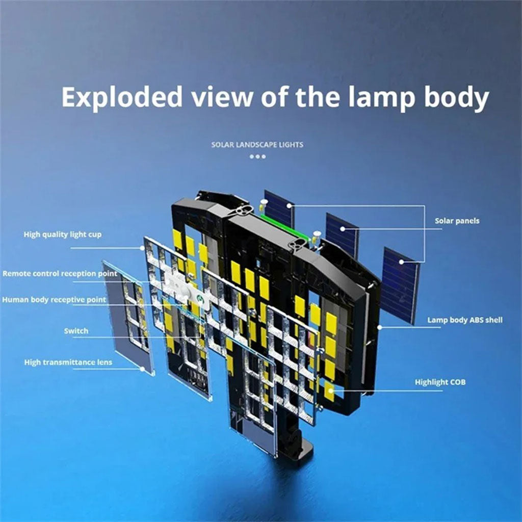 Lampes Solaires Extérieure Super lumineuse avec 3 Panneaux 800LED et Télécommande – مصباح خارجي بالطاقة الشمسية مع يد تحكم