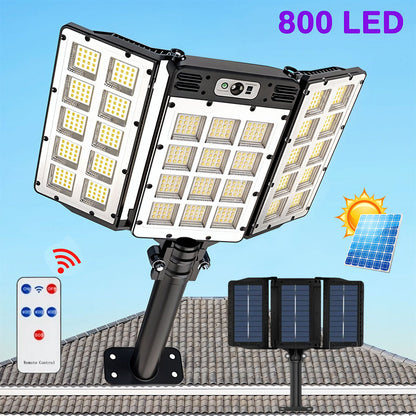 Lampes Solaires Extérieure Super lumineuse avec 3 Panneaux 800LED et Télécommande – مصباح خارجي بالطاقة الشمسية مع يد تحكم تنزوت