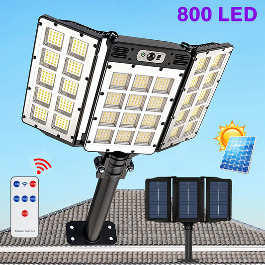Lampes Solaires Extérieure Super lumineuse avec 3 Panneaux 800LED et Télécommande – مصباح خارجي بالطاقة الشمسية مع يد تحكم تنزوت
