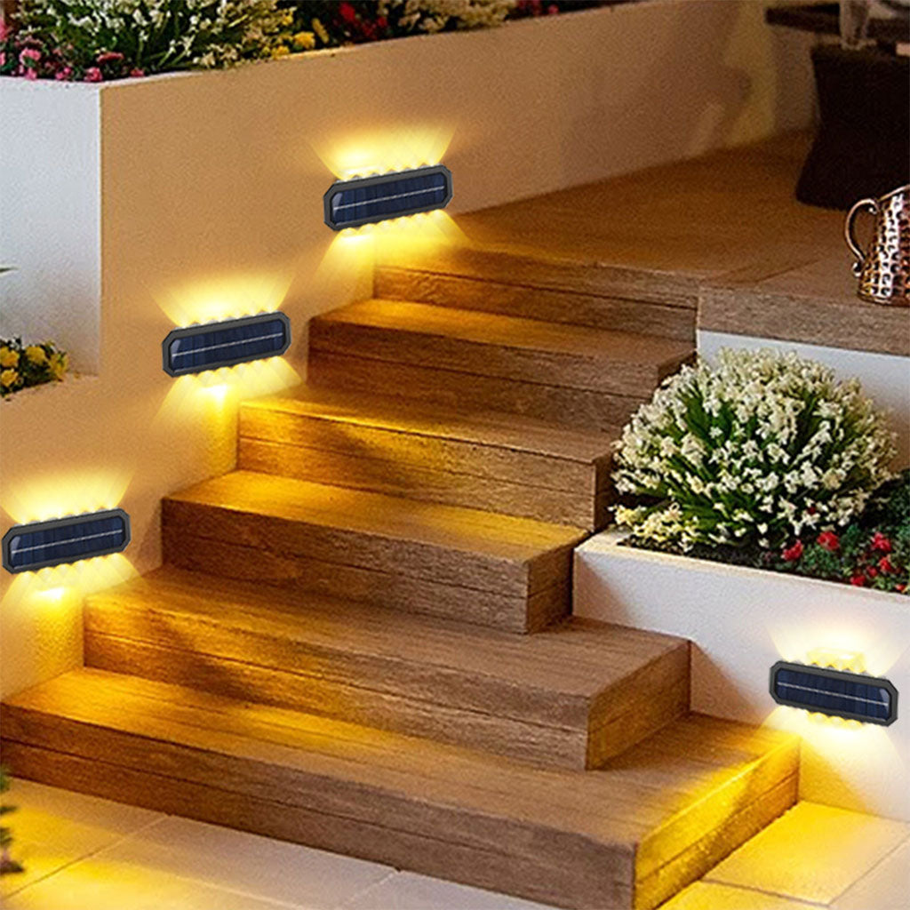 Lampe Solaire Murale 8LED avec Détection de Mouvement Auto 1Pcs