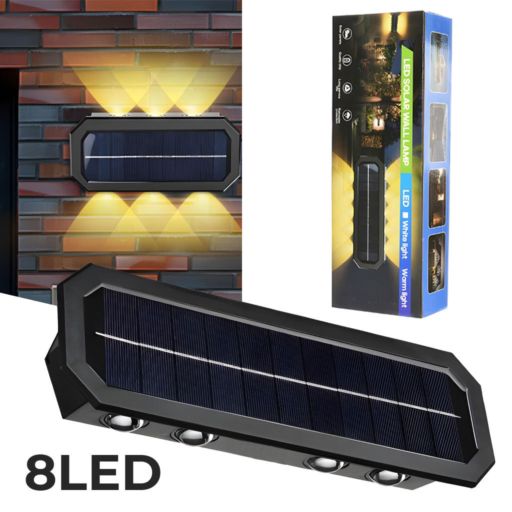Lampe Solaire Murale 8LED avec Détection de Mouvement Auto 1Pcs تنزوت