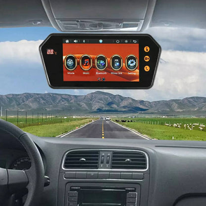 Rétroviseur de voiture écran LCD 7 pouces bluetooth, température