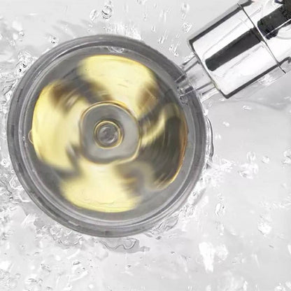 Pommeau de Douche avec Ventilateur Économie pour Salle de Bains Débit 360 Degrés Rotation