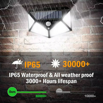Lampe solaire d'extérieur à 158 LED avec détecteur de mouvement imperméable 3 modes d'éclairage idéal pour un jardin