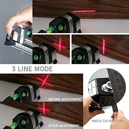 Niveau Laser 4en1 Fixit Level pro 3 Outil de musure Polyvalent Ruban De 8 Pieds
