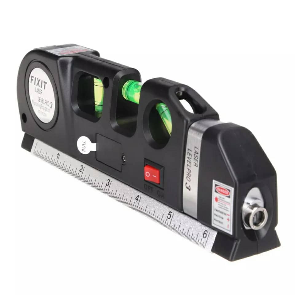 Niveau Laser 4en1 Fixit Level pro 3 Outil de musure Polyvalent Ruban De 8 Pieds