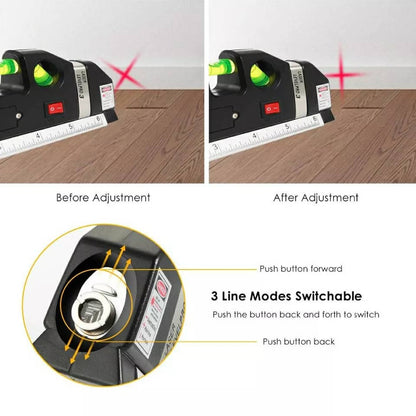 Niveau Laser 4en1 Fixit Level pro 3 Outil de musure Polyvalent Ruban De 8 Pieds