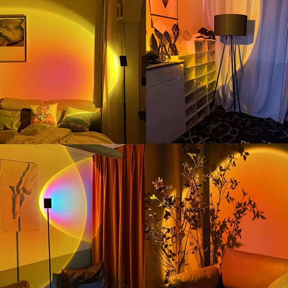 Projecteur de coucher de soleil rotatif à 180 ° USB décoration murale