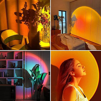 Projecteur de coucher de soleil rotatif à 180 ° USB décoration murale