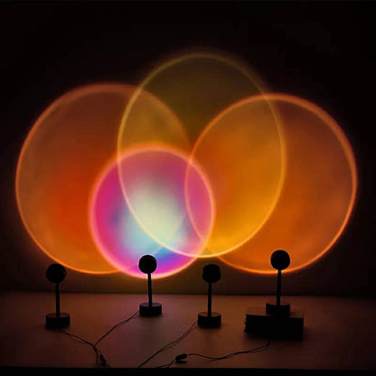 Projecteur de coucher de soleil rotatif à 180 ° USB décoration murale