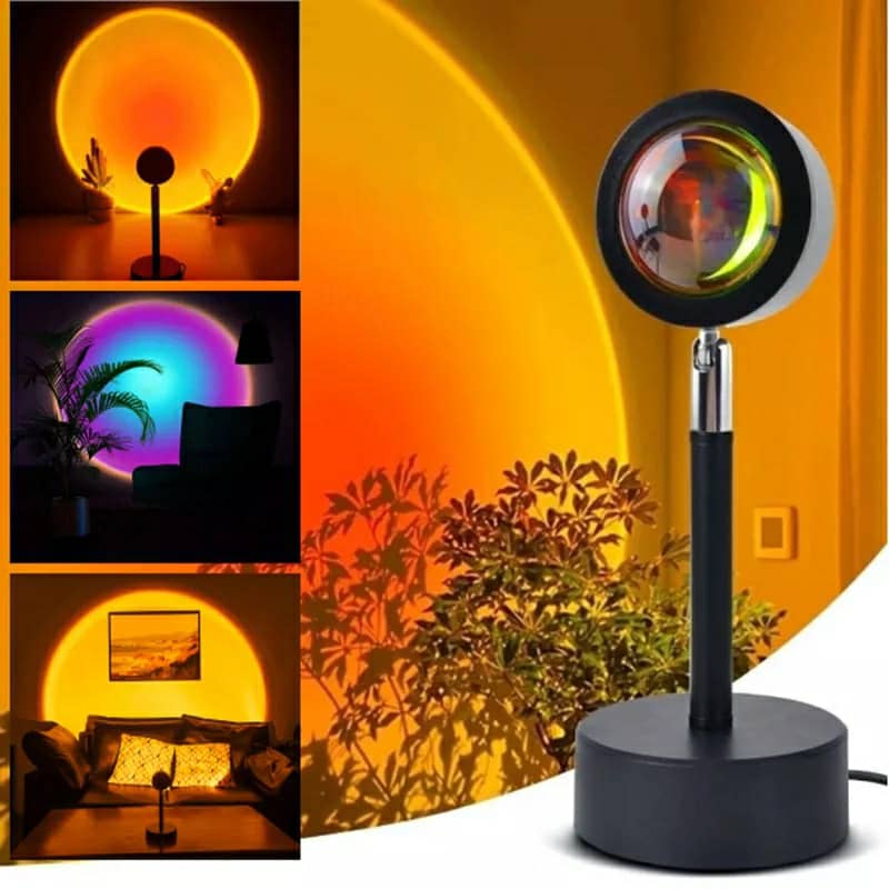 Projecteur de coucher de soleil rotatif à 180 ° USB décoration murale - تنزوت